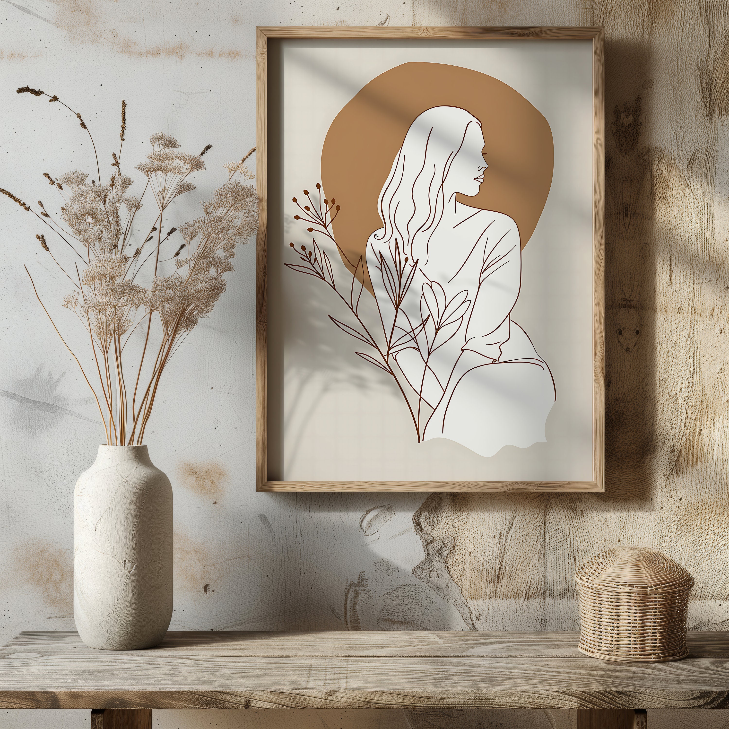 Abstract Woman Art Print Abstract Wall Art Wall Decor Boho Art Print ...