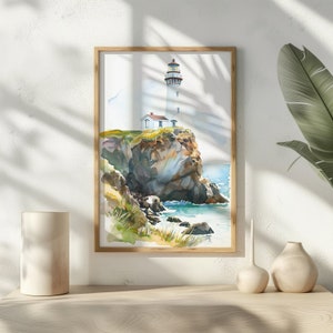 Watercolor Lighthouse Print Lighthouse Wall Art Watercolor Wall Decor Ocean Art Home Decor Watercolor Art Print Modern Decor For Home