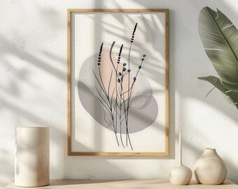 Neutral Flower Print Abstract Wall Lavender Wall Decor Flower Art Lavender Home Decor Boho Art Print Modern Decor For Home Mothers Day Gift