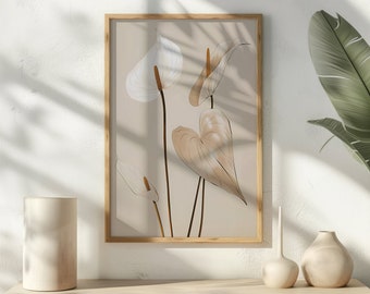 Modern Flower Painting Anthurium Wall Art Anthurium Wall Decor Flower Art Tropical Home Decor boho Art Print Modern Decor For Home gift