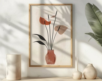Modern Flower Painting Anthurium Wall Art Anthurium Wall Decor Flower Art Tropical Home Decor boho Art Print Modern Decor For Home gift
