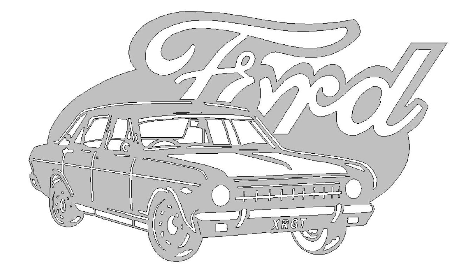 Ford Vintage Retro Car DXF CNC CUTTINGFILE - Old School Classic Car ...