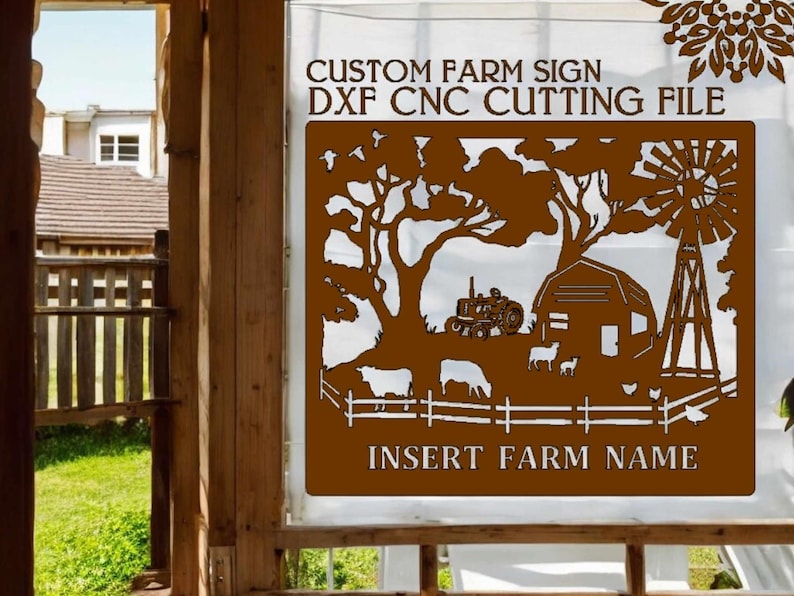 Cnc Router Windmill Sign Farm Sign DXF CNC CUTTINGFILE Customize - Property / Home / Barn Sign ...