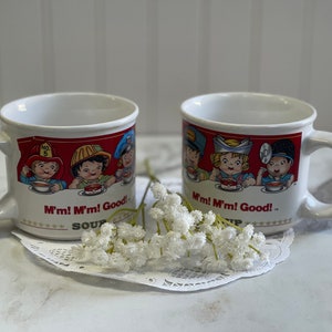 Pair of Vintage Campbells Kids Soup Mug Cup M&#39;m! M&#39;m! Good! 1993 14 Oz Westwood