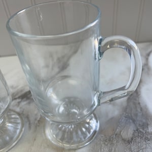 Pair of Vintage Clear Glass Footed Irish Cream Coffee Mugs - Etsy