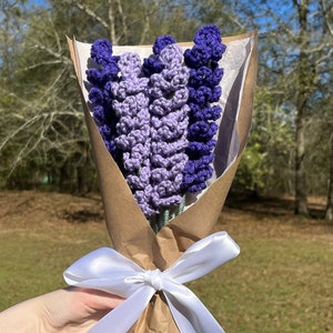 Handmade Crochet Lavender Bouquet – Forever Flowers for Mother’s Day, Birthday, or Graduation Gift