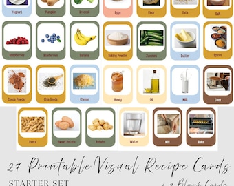 Visual Recipe Cards for Toddlers: Montessori Cooking Ingredient Flashcards (PDF Download)