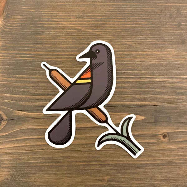 Red Wing Black Bird Sticker