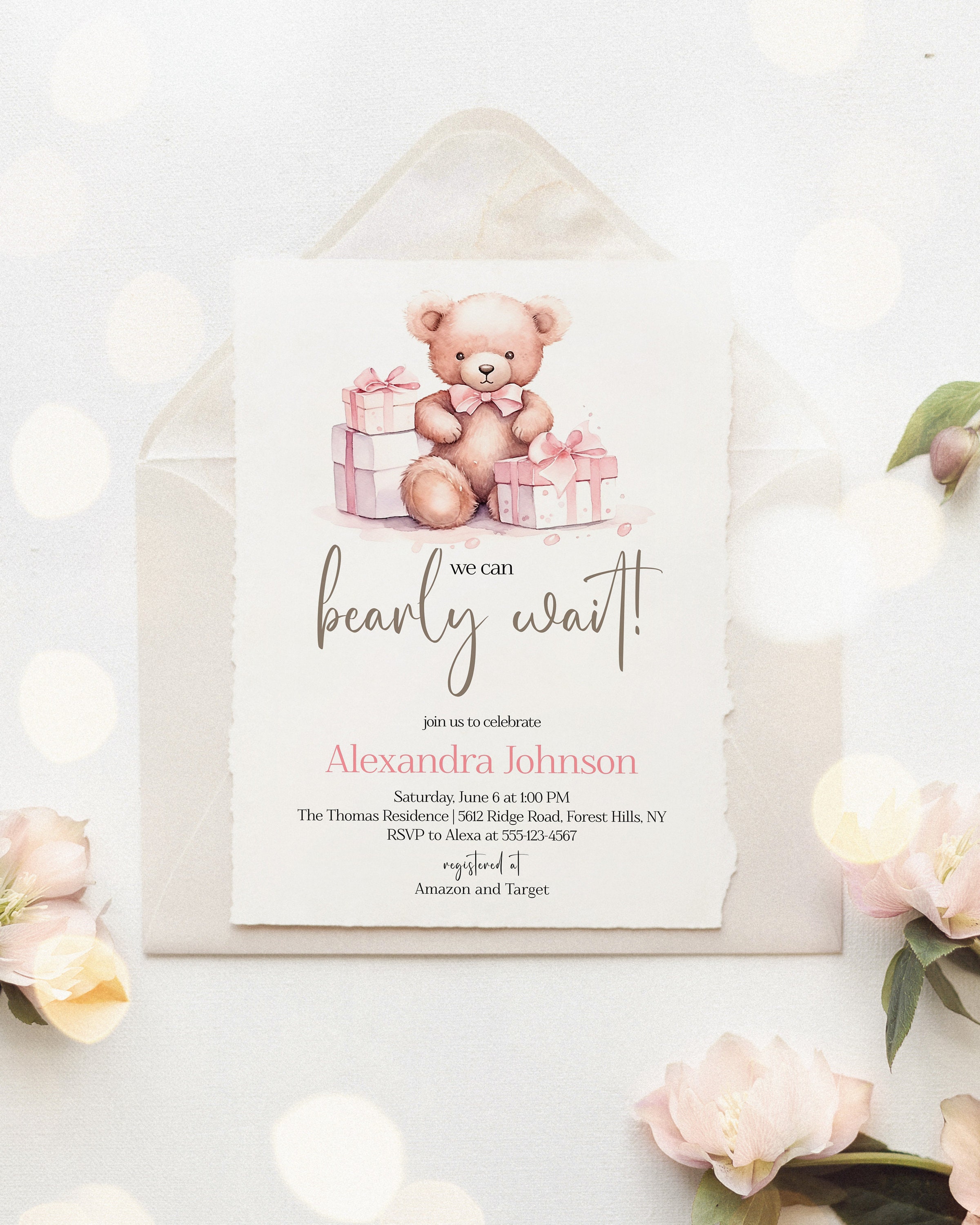 Süße Babyparty-Einladungskarten: Bring Ein Buch Statt Karten – Teddybär-Karten Für Deine Kleine Bibliothek