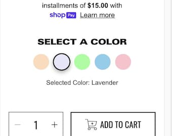 Customizable Product Color Swatches Widget | Interactive HTML & CSS for Websites | Mobile-Friendly
