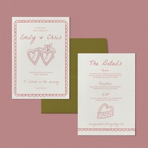 HEART LOCKET ~ Wedding Invitation Template