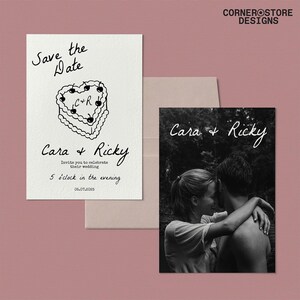 VINTAGE HEART CAKE ~ Wedding Invitation Template