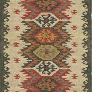 Handmade Wool Jute Kilim Rug, Handwoven Wool Jute Rug, Boho Décor Rug, Kilim Jute Rug, Flatweave Rug, Bohemian Rug, Indian Dhurrie Rug,