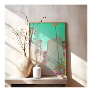 Printable Digital Photographs The Beverly Hills Hotel pink prints California photography wall art prints