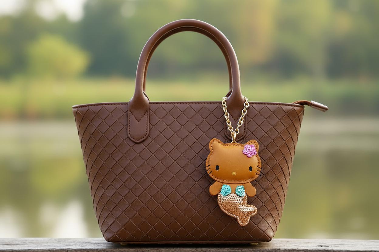 素敵なレザーのハローキティバッグチャーム、かわいいマーメイドキティ