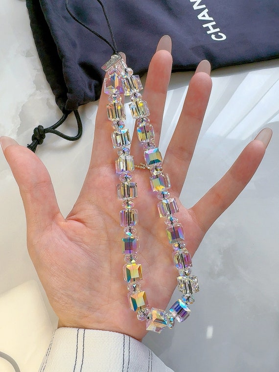 Swarovski 10mm Big Cube Crystal Phone Charm, Super Sparkly Phone