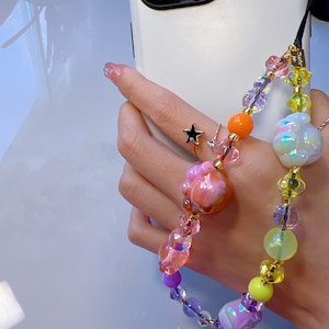 Kitty Paw-telefoonkoord: Y2K-bedelbandje met kralen: