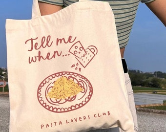 Pasta Tote Bag Italian Tote Bag Tomato Girl Summer Pasta Gifts Girl Dinner Chef Girl Dinner Tote Bag Old Money Aesthetic Farmers Market Tote