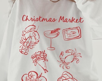 Sudadera de sardinas Sudadera de pescado enlatado Sudadera de ostras Suéter de langosta Martini sucio Chica tomate Abuela costera de verano Nieta costera