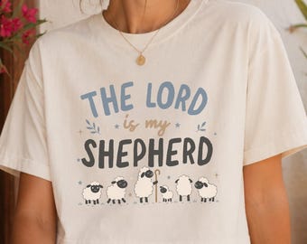 Camiseta corta "El Señor es mi pastor" Camiseta con versículo bíblico del Salmo 23 "El Señor es mi pastor" Camiseta "El Señor es mi pastor" Confía en el Señor