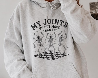Sudadera con capucha EDS divertida y sarcástica Sudadera con capucha de esqueleto bailando Sudadera con capucha de hipermovilidad Disautonomía EDS Camiseta de discapacidad oculta Día de brote Ehlers-Danlos