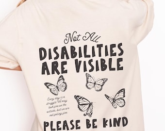 No todas las discapacidades son visibles Camiseta Síndrome de POTS Camiseta Discapacidad oculta Fibromialgia IIH EDS vEDS Camiseta Spoonie Camiseta Disautonomía