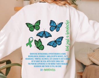 IIH Sweater IIH Awareness Migraine Sweater Idiopathic Intracranial Hypertension Chronic Illness Rare Disease Care For Rare Headache Sweater