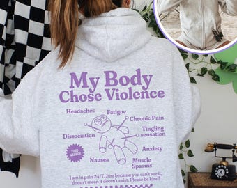 Fibromyalgia Zip Up Hoodie Fibromyalgia Warrior Fibro Hoodie Chronic Illness Spoonie Flare Day Fibromyalgia Awareness Fibromyalgia Gift