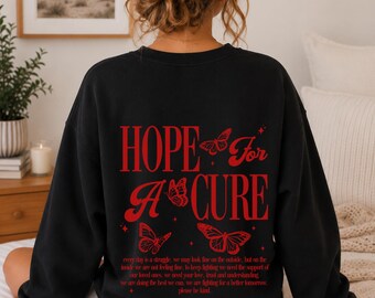 Sudadera Esperanza para una cura Spoonie Discapacidad oculta Sudadera Discapacidad Esclerosis múltiple IIH EDS Síndrome POTS Fibromialgia vEDS Lupus