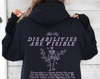 Fibromyalgia Hoodie Fibromyalgia Warrior Fibro Hoodie Hidden Disability Flare Day Fibromyalgia Awareness Fibromyalgia Gift Chronic Illness