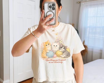 Unwilling Participant In An Idiocracy Cropped Shirt Kitten FDT Shirt Fuck Ice Anti Ice Shirt Resistance Shirt Fuck Donald Trump Resist Shirt