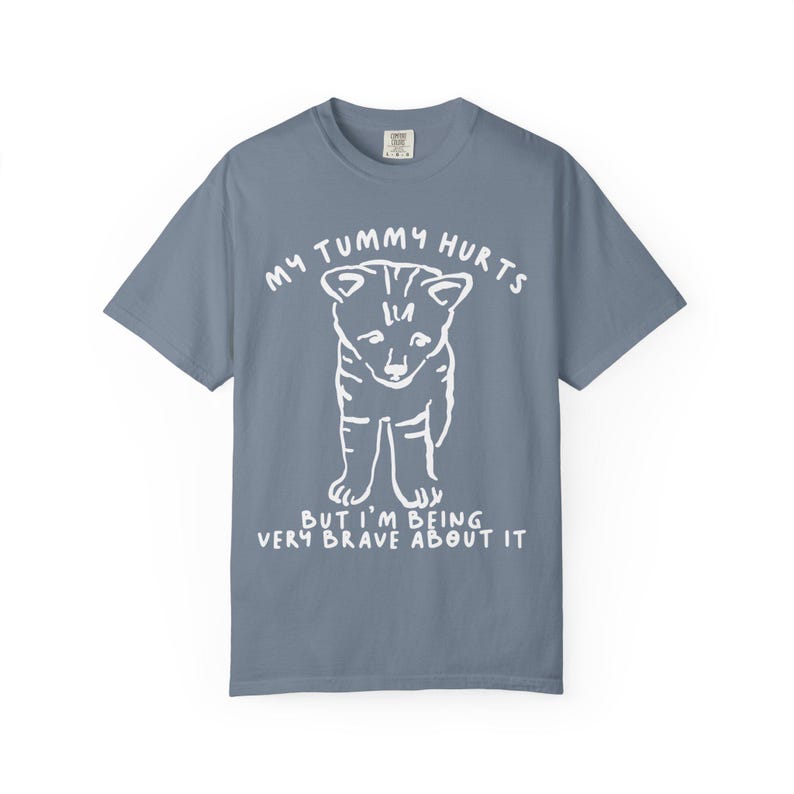 Camiseta "Me duele la barriga", "Amante de los gatos", "Enfermedad crónica", "SII", "Enfermedad crónica", "Síndrome del intestino irritable", "Enfermedades crónicas", "Síndrome de Tourette", "Eds", "Fibromialgia", "SII" Blue Jean