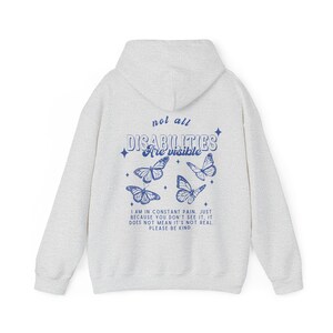Pots-syndrom Hoodie Psychische Gesundheit Schmetterling Hoodie Behinderung Hoodie Chronische Krankheiten Unsichtbare Krankheiten Eds Fibromyalgia LupusEndometriose Ash
