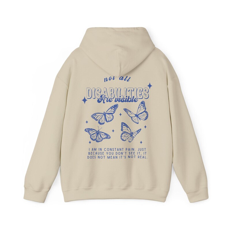 Felpa con cappuccio Malattia cronica invisibile Felpa con cappuccio Salute mentale Farfalla Felpa con cappuccio Disabilità Eds Fibromialgia Lupus Endometriosi Sindrome di Pots Pots immagine 7