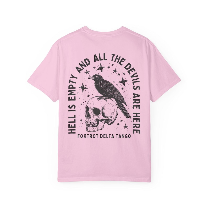 FDT Shirt Crow Shirt Hell Is Empty And All The Devils Are Here Shirt Subtle Fuck Trump Fuck Donald Trump Shirt Raven Shirt Goblincore Shirt Blossom