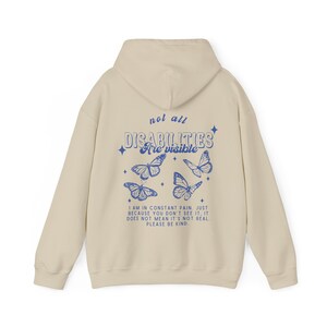Pots-syndrom Hoodie Psychische Gesundheit Schmetterling Hoodie Behinderung Hoodie Chronische Krankheiten Unsichtbare Krankheiten Eds Fibromyalgia LupusEndometriose Sand