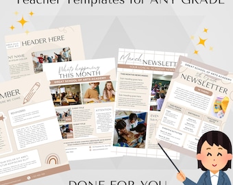 Editable Teacher Newsletter Template: Welcome Back To School (Digital)