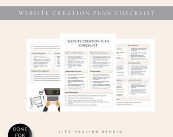 Website Creation Plan Checklist, Small Business Templates (Canva Editable)