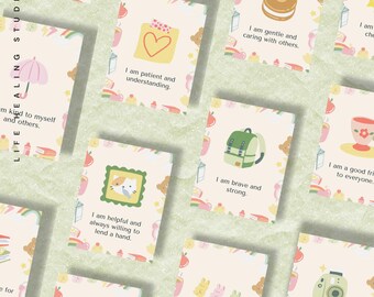 Bilhetes para Lancheira Infantil | 40 Cartões com Afirmações Positivas (Download Digital)