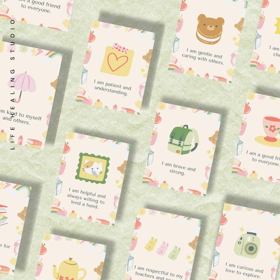 Kids Lunch Box Notes | 40 Positive Affirmation Cards (Digital Download)