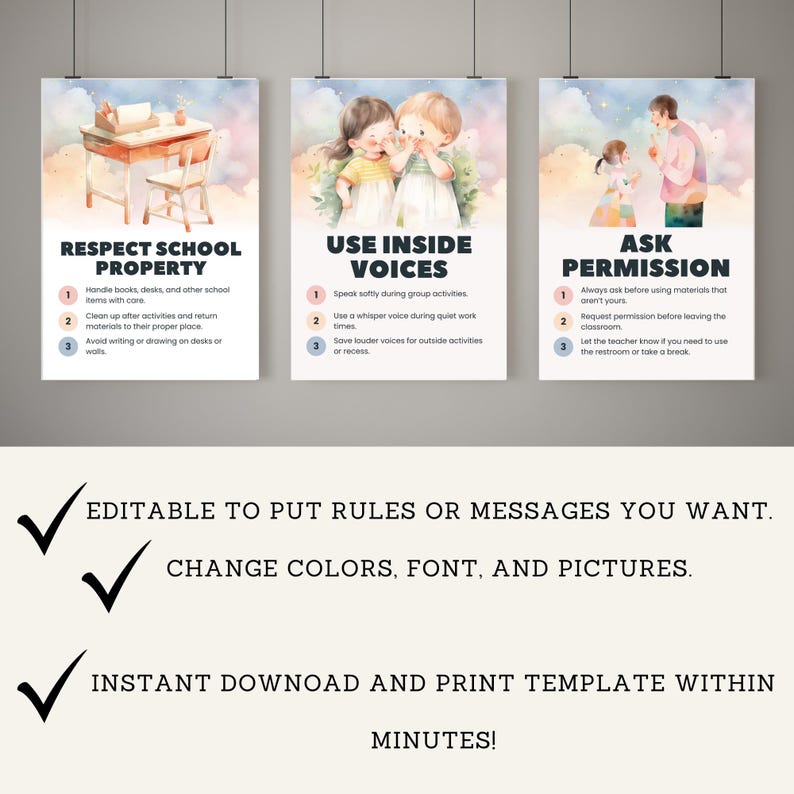 Classroom Posters Classroom Sign Classroom Decor Editable Teacher