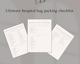 Hospital Bag Checklist Expecting Mom List Prepare for Birth Hospital Bag for Mom New Baby Labor and Delivery Bag Pregnancy Bag List 