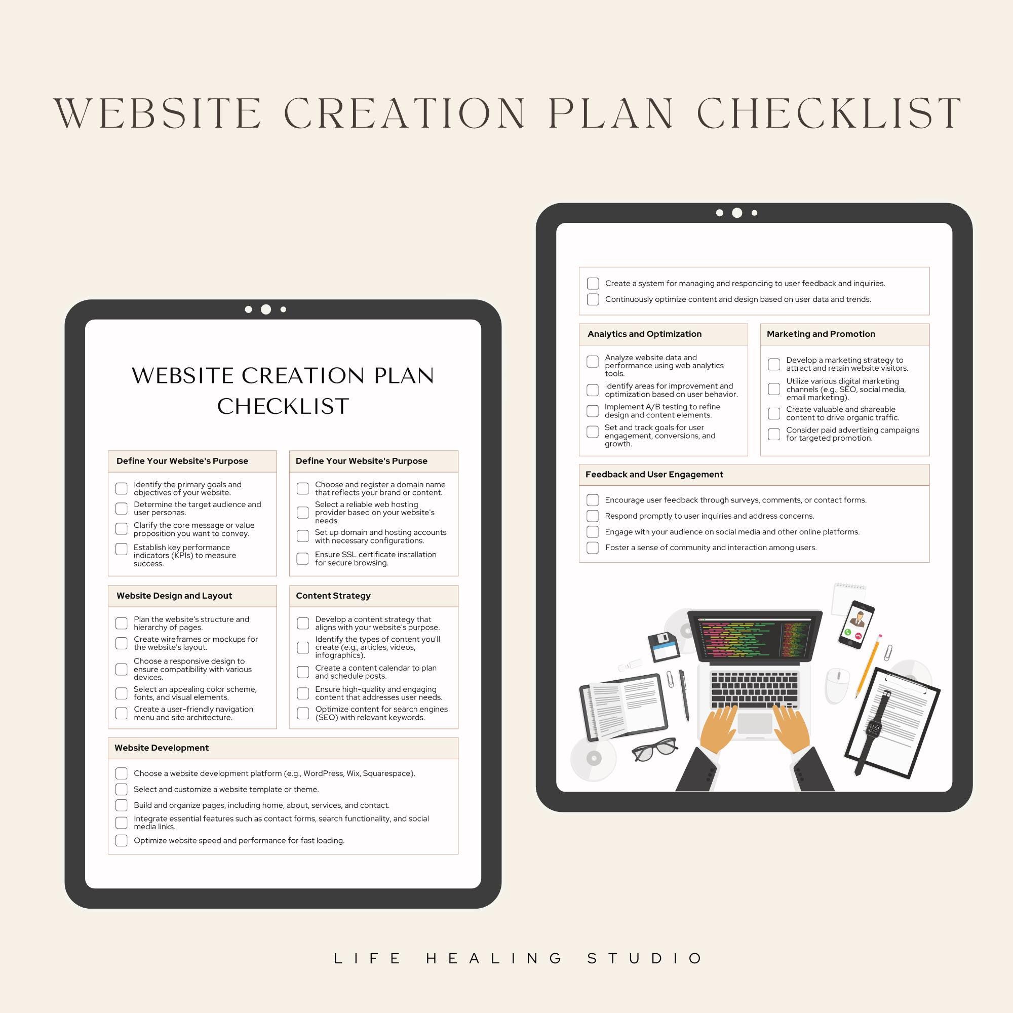 Website Plan Checklist Entrepreneur & Web Design Templates Small ...