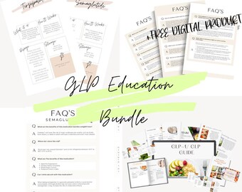 GLP-1 Weight Loss Tracker Bundle | Tirzepatide Semaglutide Guide l Dosing Cards l FAQ l Injection Tracker l Editable Canva Template