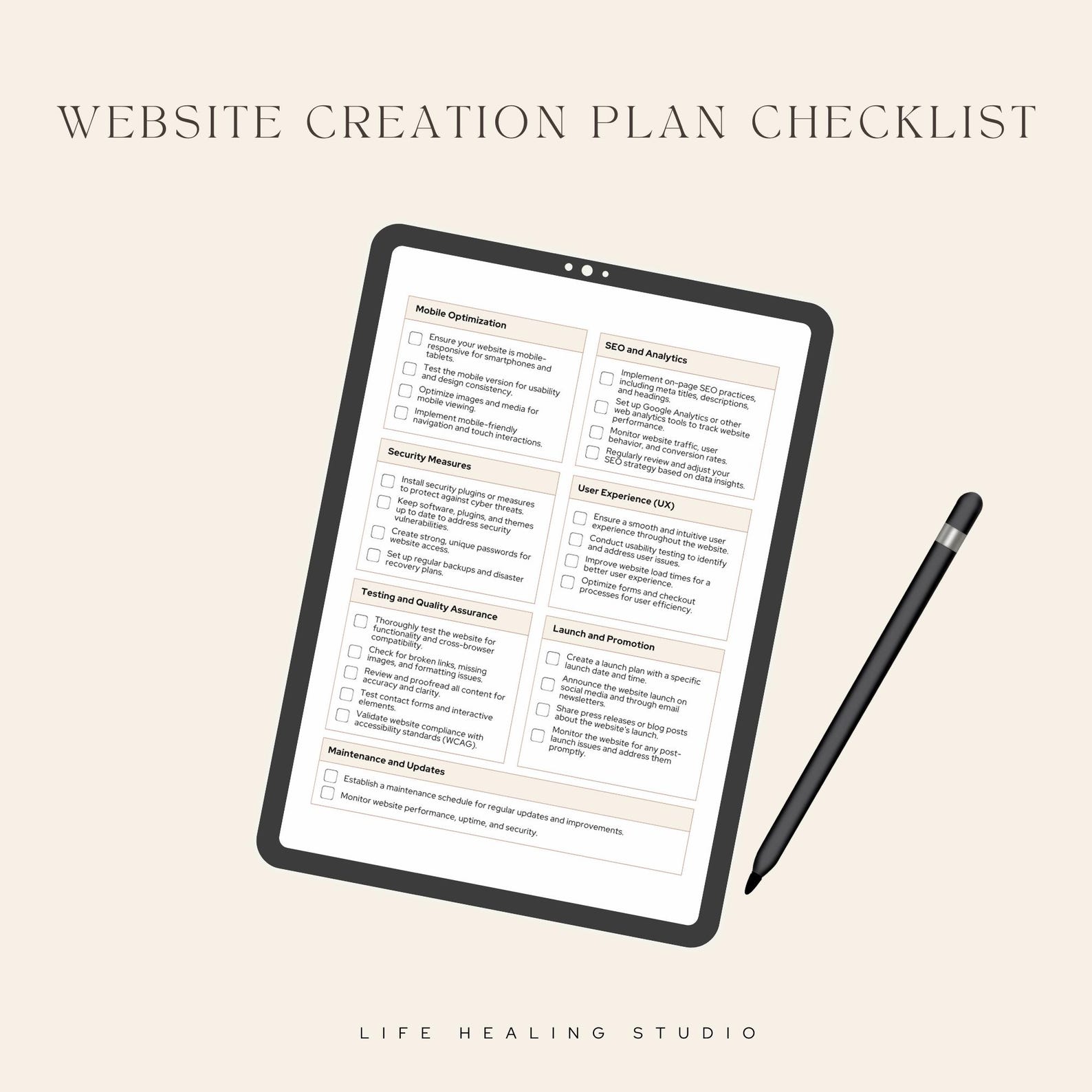 Website Plan Checklist Entrepreneur & Web Design Templates Small ...