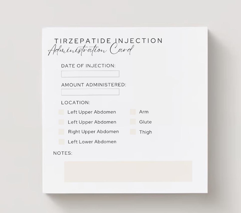 GLP1 Tracker Semaglutide Advice Card Template Editable Semaglutide Care Card Printable Semaglutide Aftercare AfterCare Card Templates GLP1 image 1