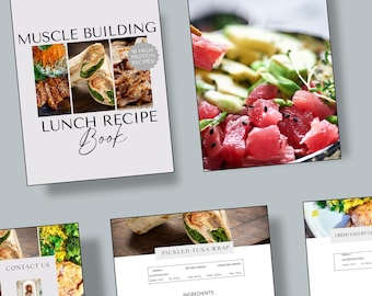 High Protein Recipe Book: Low Carb Lunch Ideas (Canva Template)