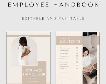 Editable Employee Handbook Template: Small Business HR (Canva)