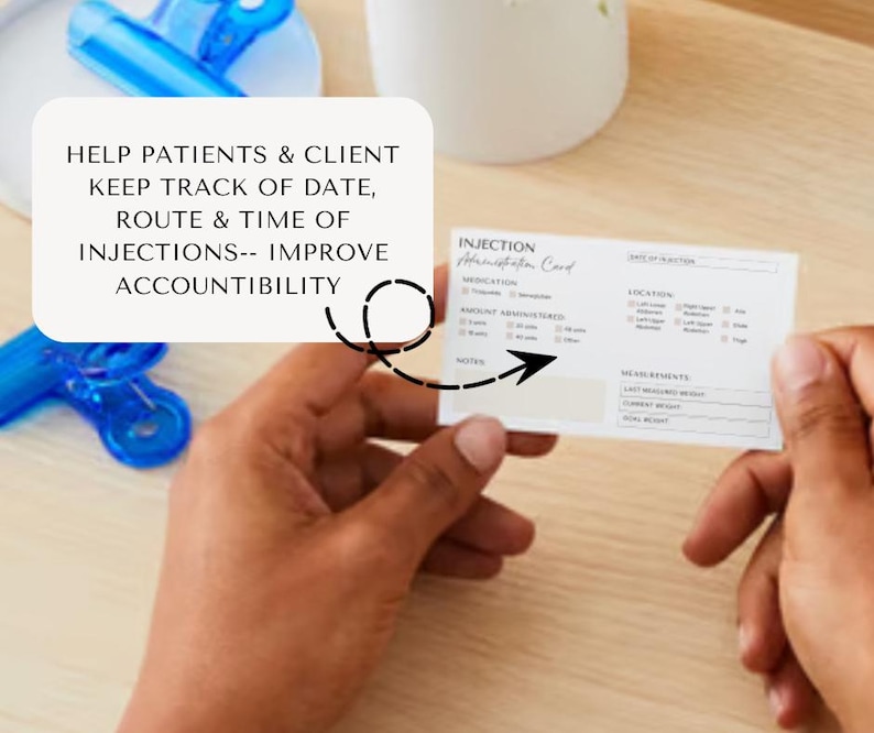 GLP1 Tracker Semaglutide Advice Card Template Editable Semaglutide Care Card Printable Semaglutide Aftercare AfterCare Card Templates GLP1 image 2