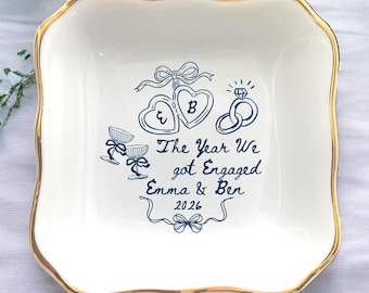 Custom Engagement Ring Dish, Personalized Wedding Ring Dish, Engagement Gifts, Gift For Bride